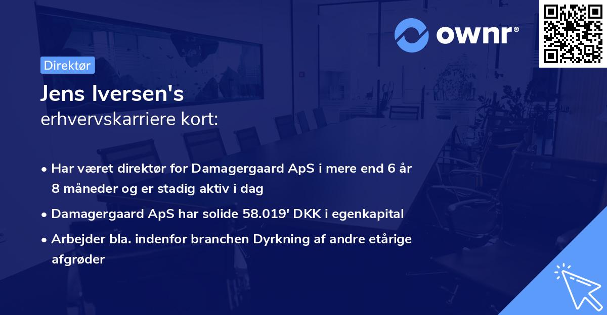 Jens Iversen's erhvervskarriere kort