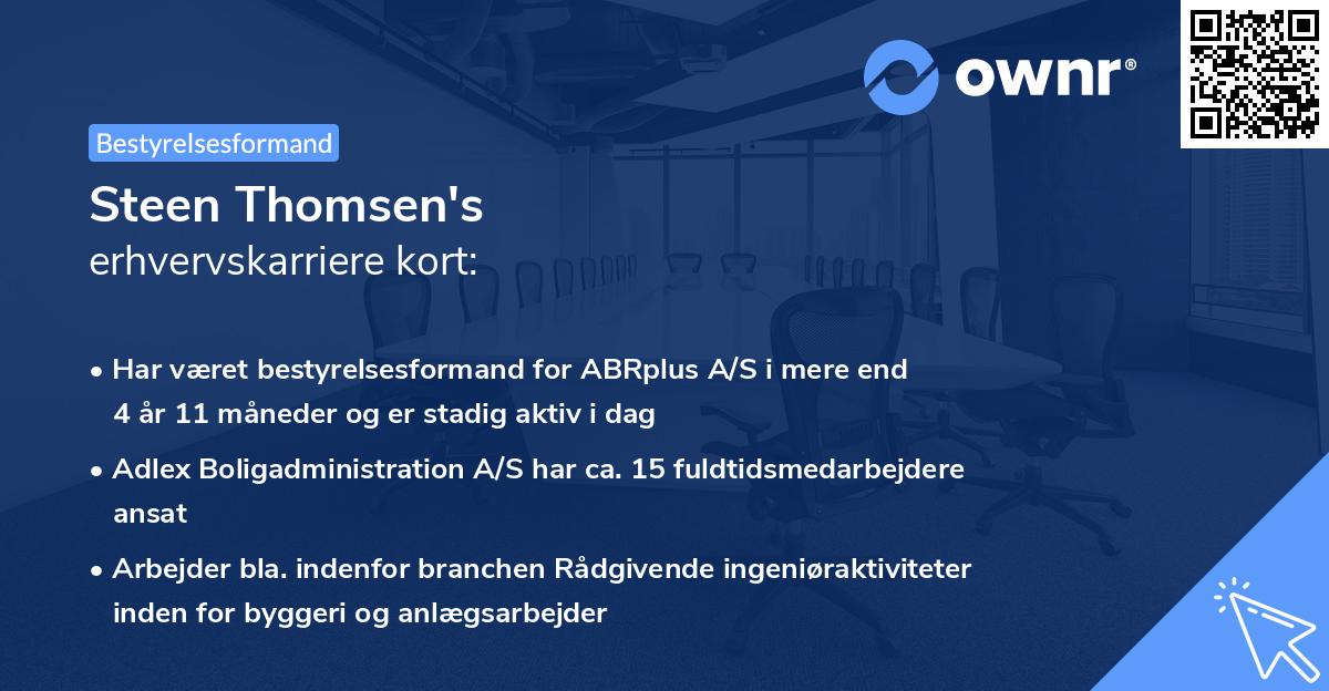 Steen Thomsen's erhvervskarriere kort