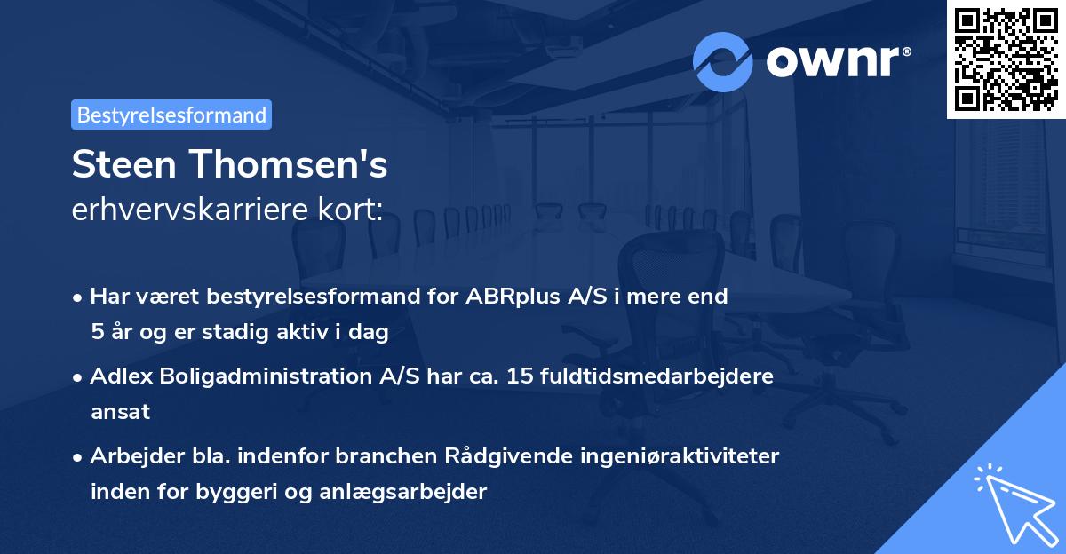 Steen Thomsen's erhvervskarriere kort