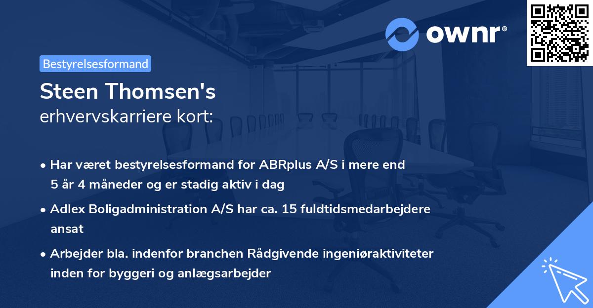 Steen Thomsen's erhvervskarriere kort