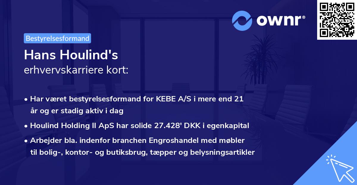 Hans Houlind's erhvervskarriere kort