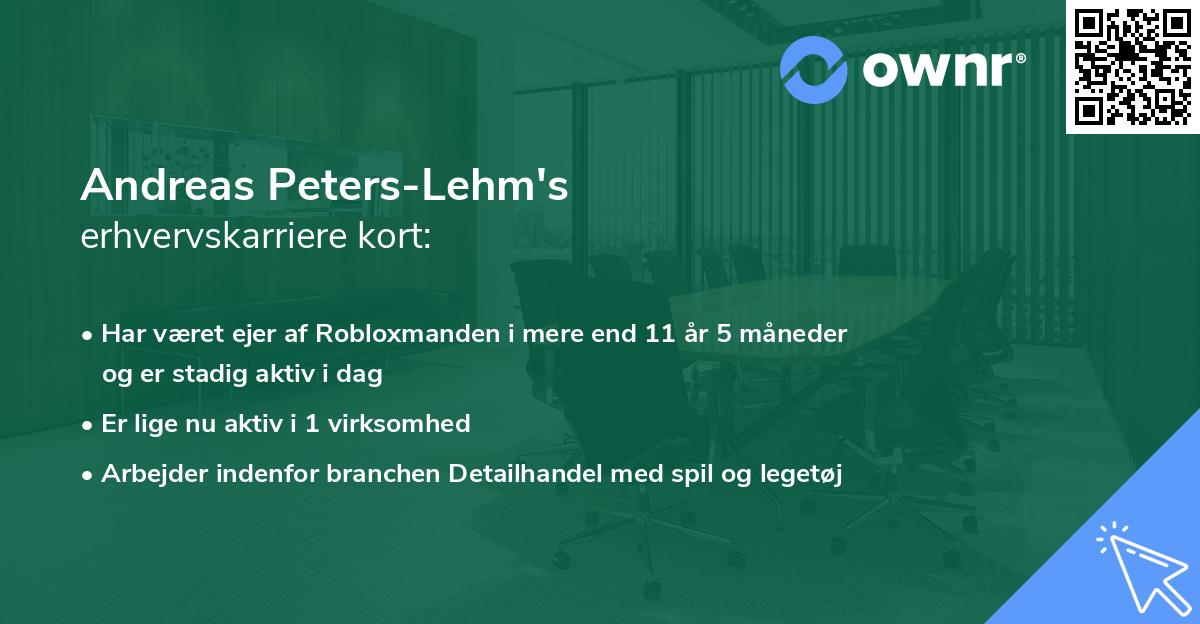 Andreas Peters-Lehm's erhvervskarriere kort