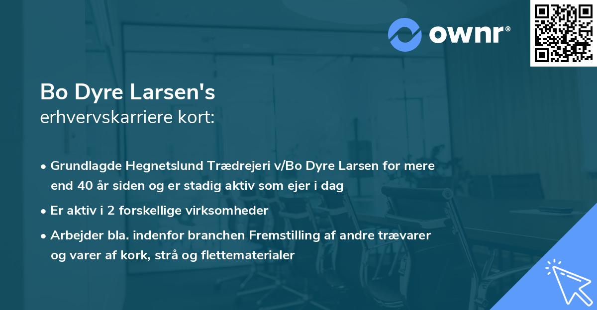 Bo Dyre Larsen's erhvervskarriere kort