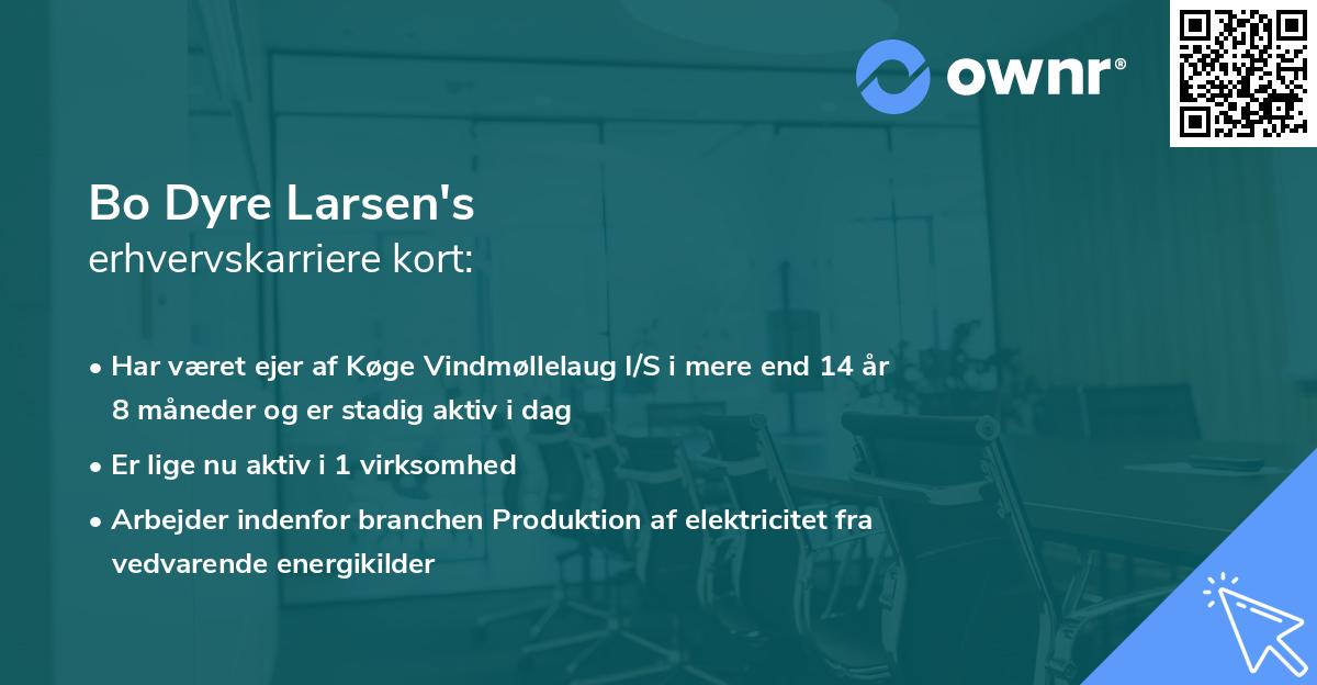 Bo Dyre Larsen's erhvervskarriere kort