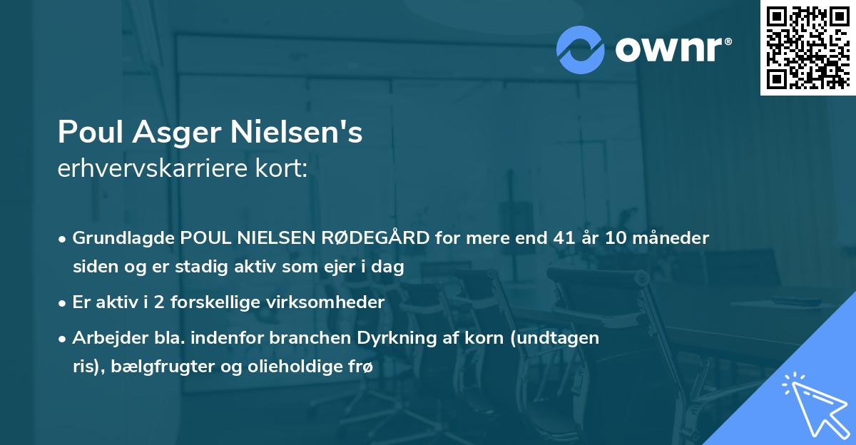 Poul Asger Nielsen's erhvervskarriere kort