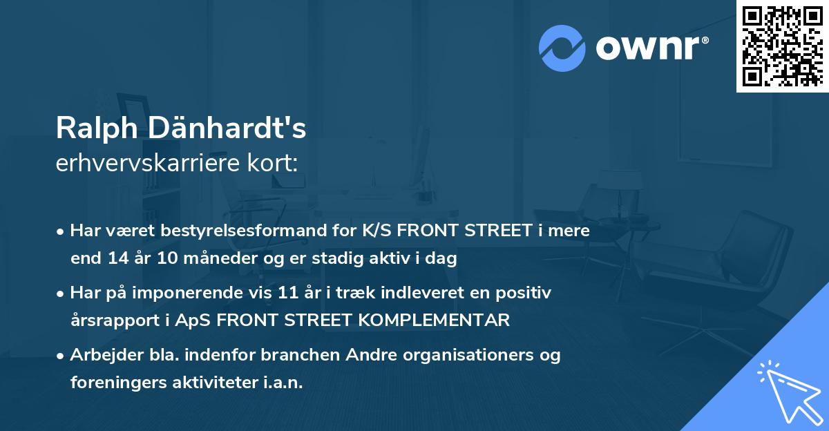 Ralph Dänhardt's erhvervskarriere kort