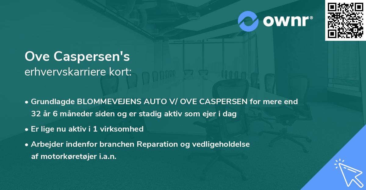 Ove Caspersen's erhvervskarriere kort