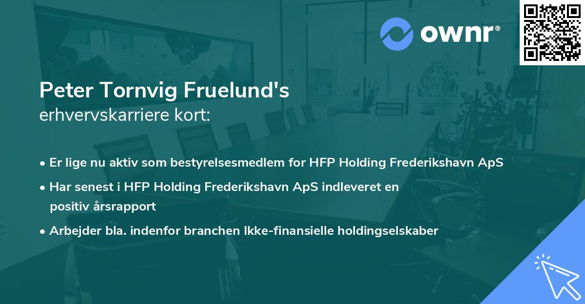 Peter Tornvig Fruelund's erhvervskarriere kort
