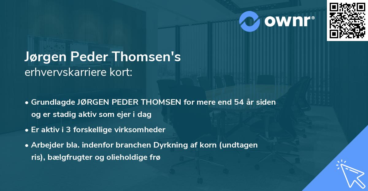 Jørgen Peder Thomsen's erhvervskarriere kort