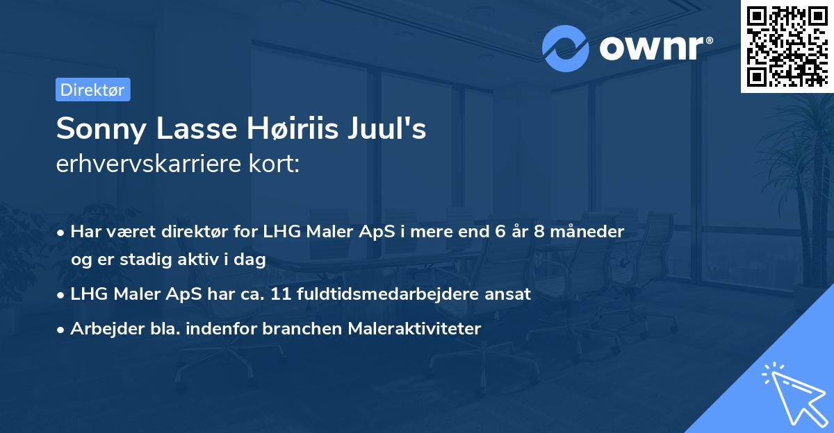 Sonny Lasse Høiriis Juul's erhvervskarriere kort