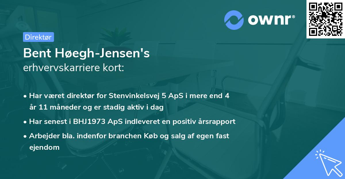 Bent Høegh-Jensen's erhvervskarriere kort