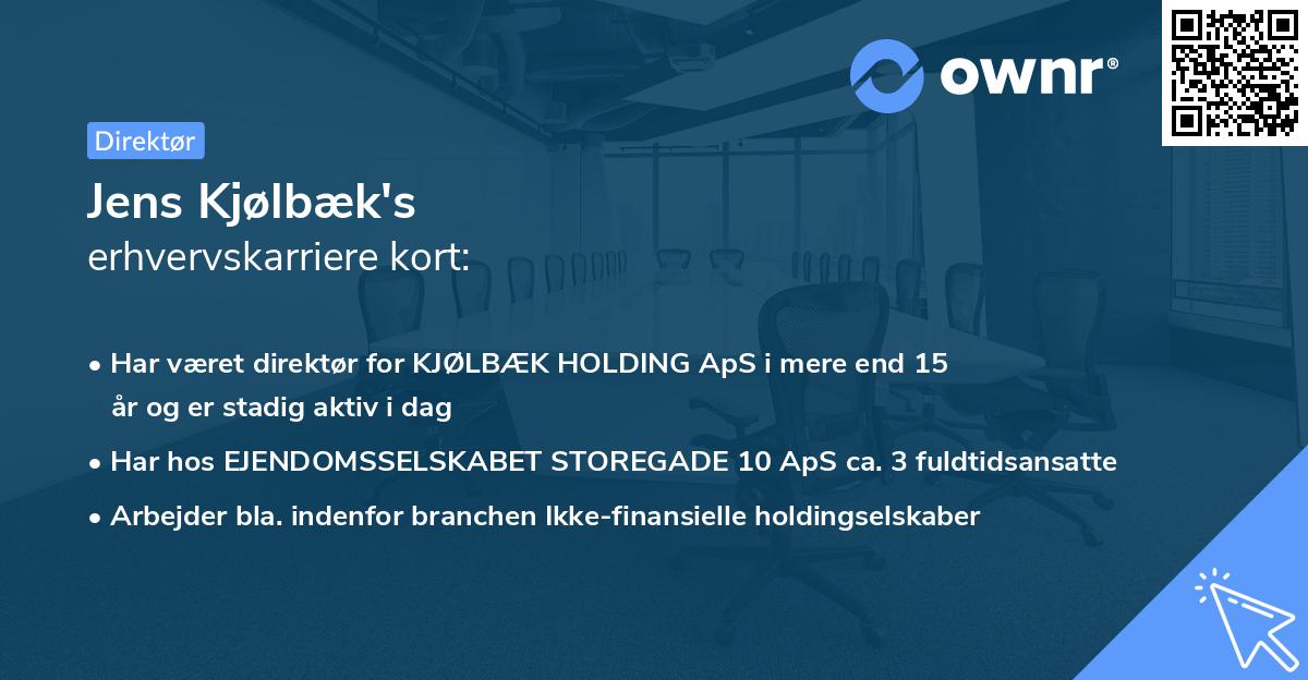 Jens Kjølbæk's erhvervskarriere kort