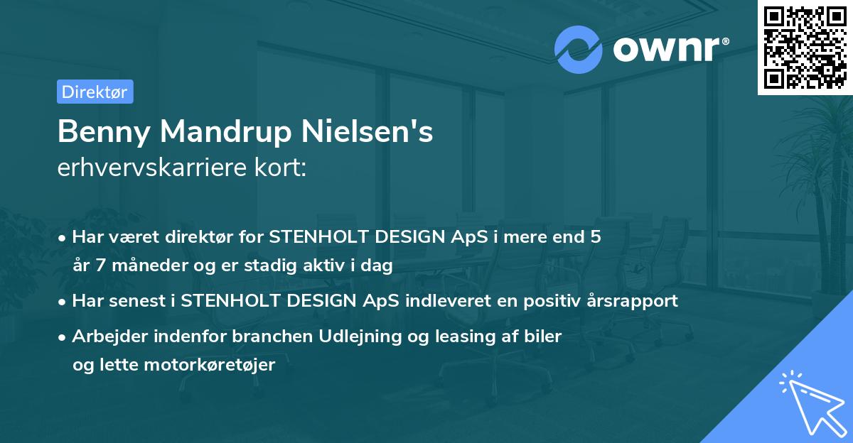 Benny Mandrup Nielsen's erhvervskarriere kort