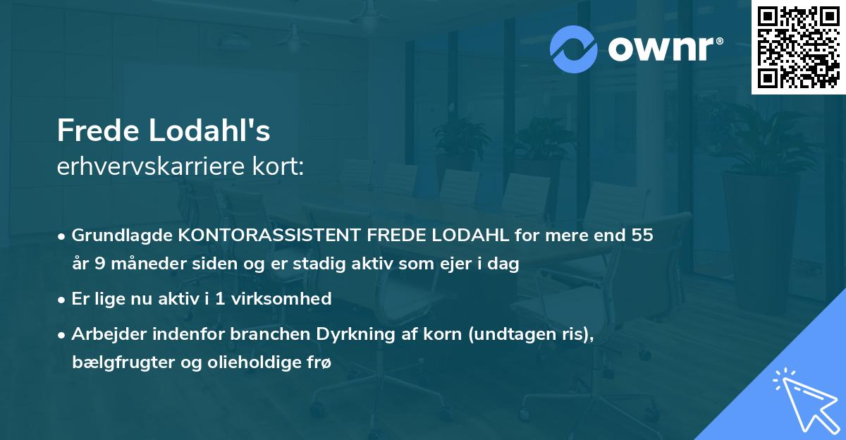 Frede Lodahl's erhvervskarriere kort