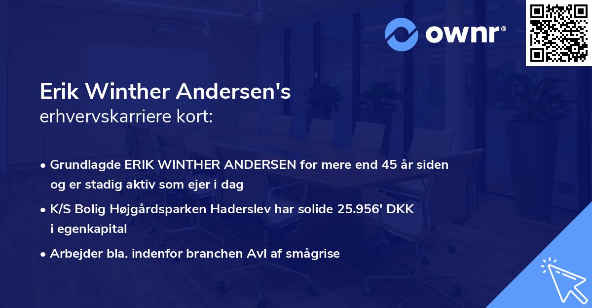Erik Winther Andersen's erhvervskarriere kort