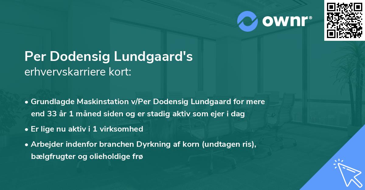 Per Dodensig Lundgaard's erhvervskarriere kort