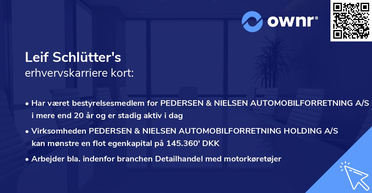 Leif Schlütter's erhvervskarriere kort