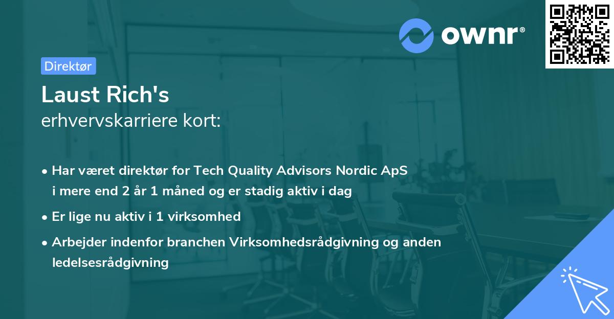 Laust Rich's erhvervskarriere kort