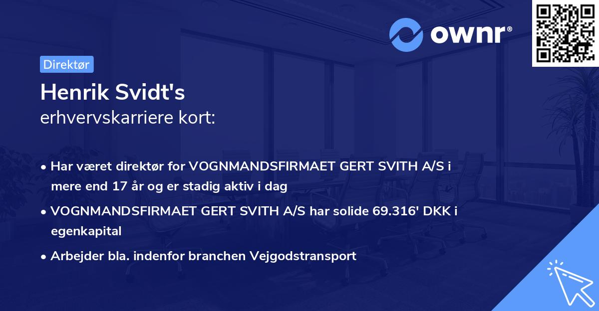 Henrik Svidt's erhvervskarriere kort
