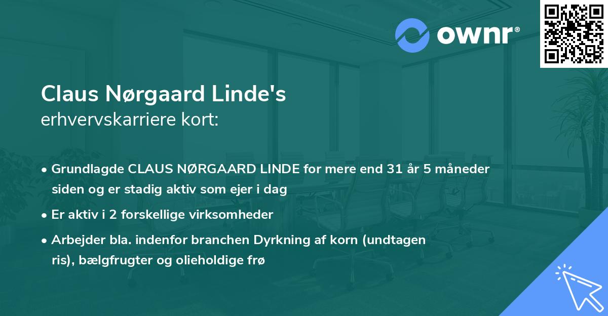 Claus Nørgaard Linde's erhvervskarriere kort