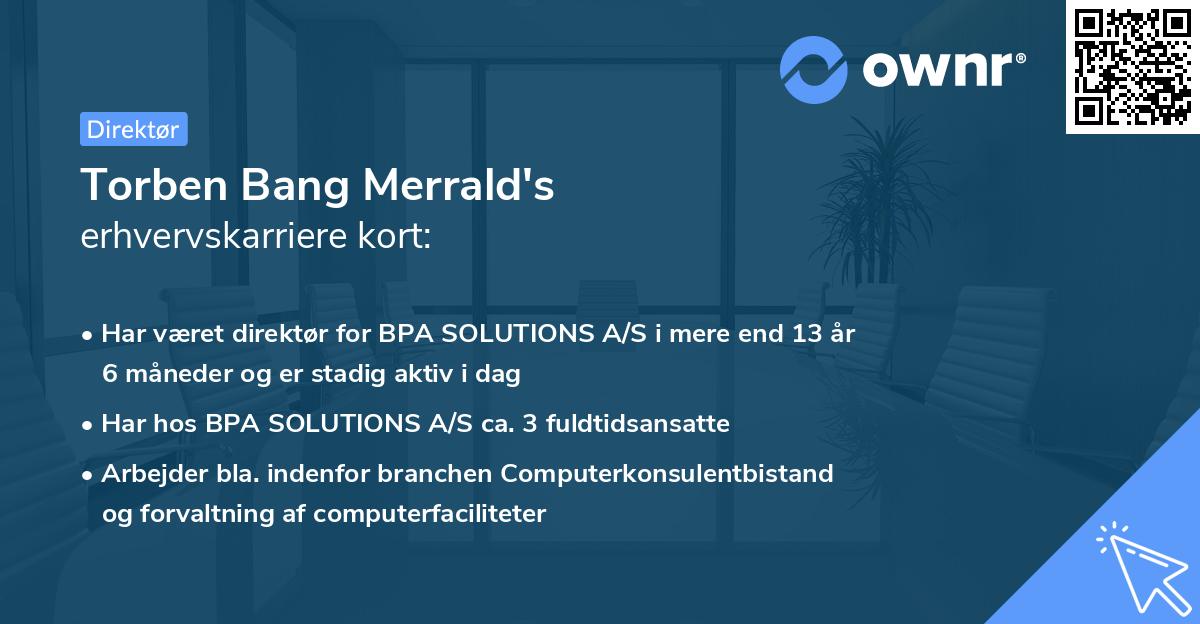 Torben Bang Merrald's erhvervskarriere kort