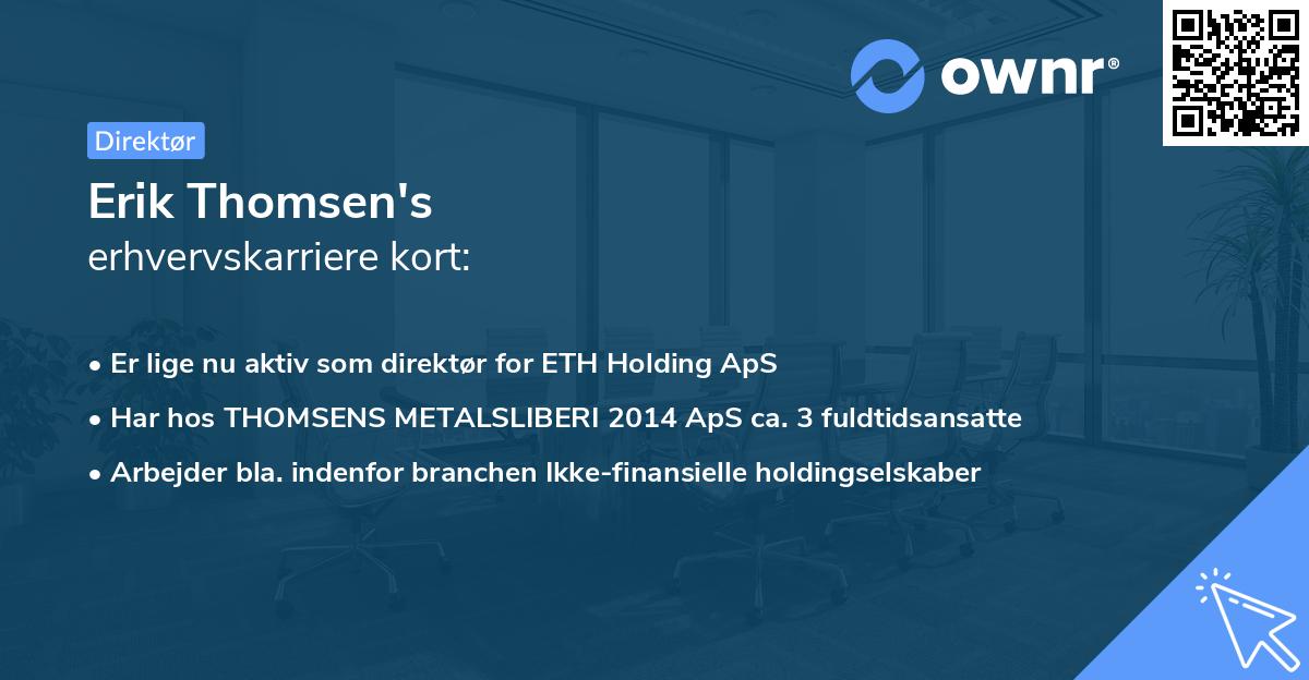Erik Thomsen's erhvervskarriere kort