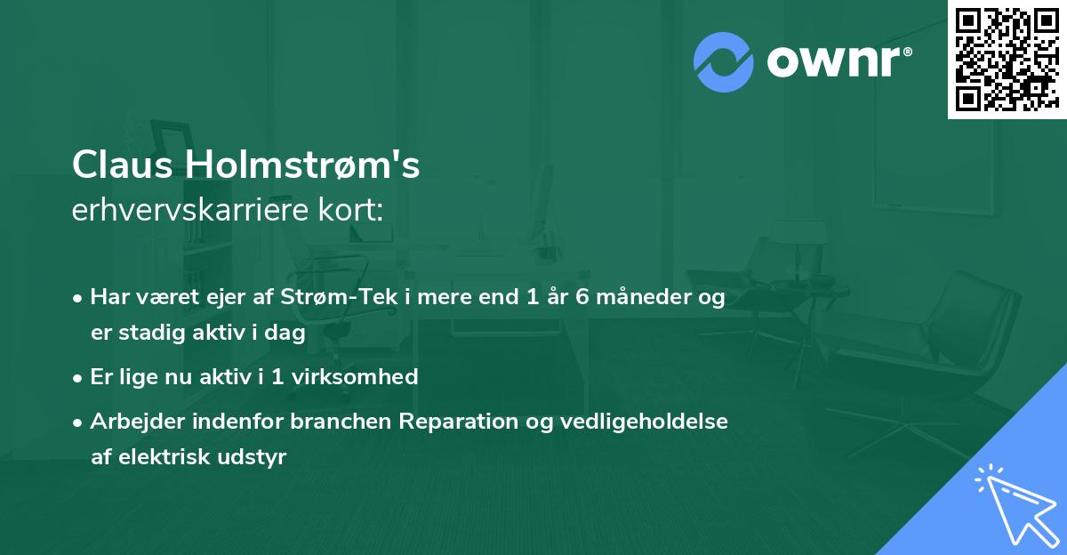 Claus Holmstrøm's erhvervskarriere kort