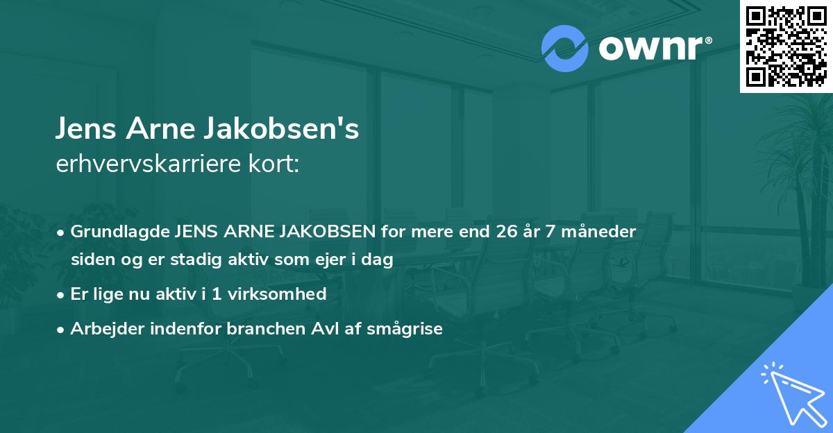 Jens Arne Jakobsen's erhvervskarriere kort