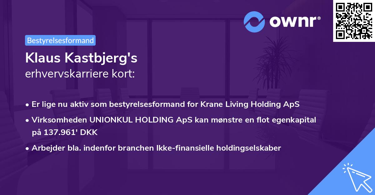 Klaus Kastbjerg's erhvervskarriere kort