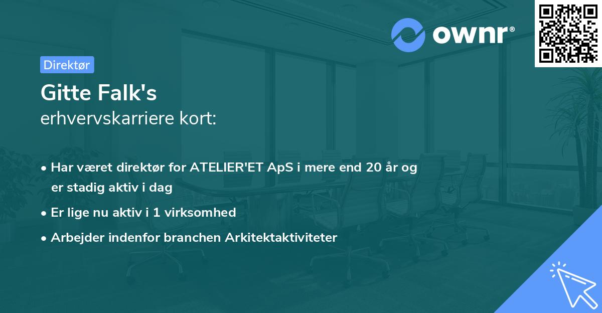 Gitte Falk's erhvervskarriere kort