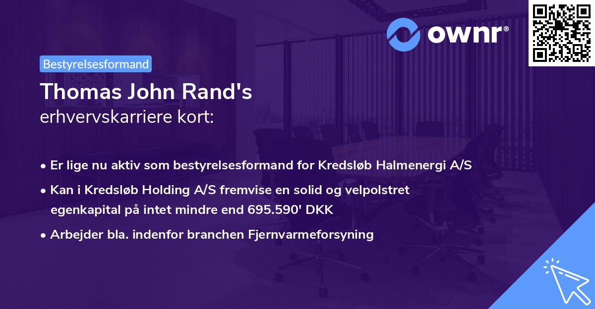 Thomas John Rand's erhvervskarriere kort