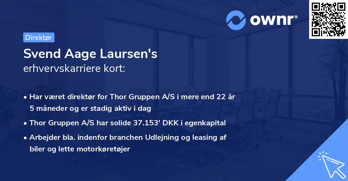 Svend Aage Laursen's erhvervskarriere kort