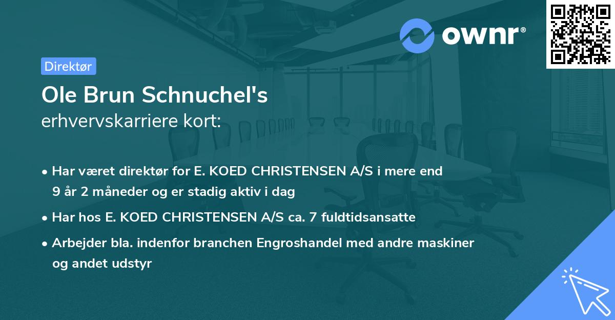Ole Brun Schnuchel's erhvervskarriere kort