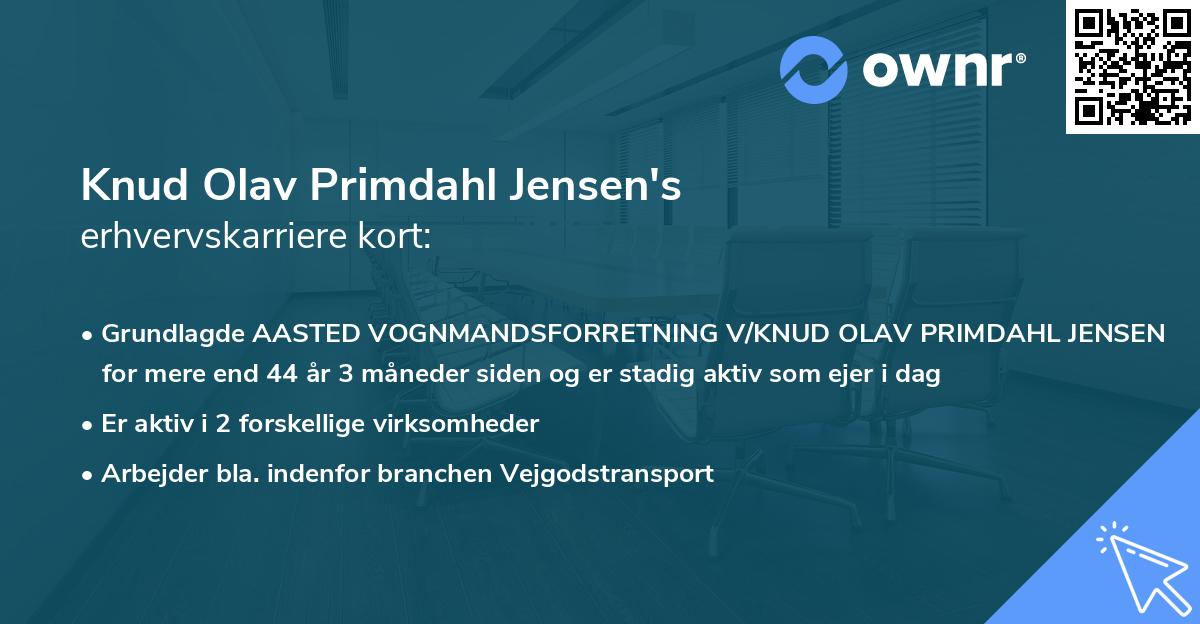 Knud Olav Primdahl Jensen's erhvervskarriere kort