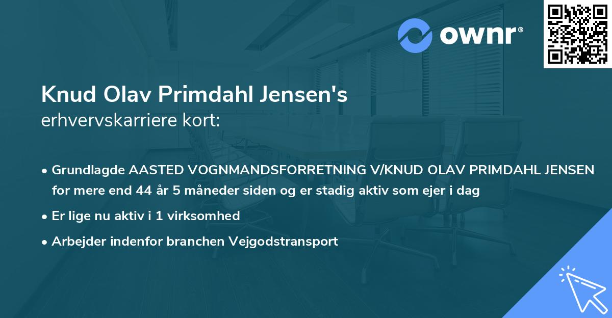 Knud Olav Primdahl Jensen's erhvervskarriere kort