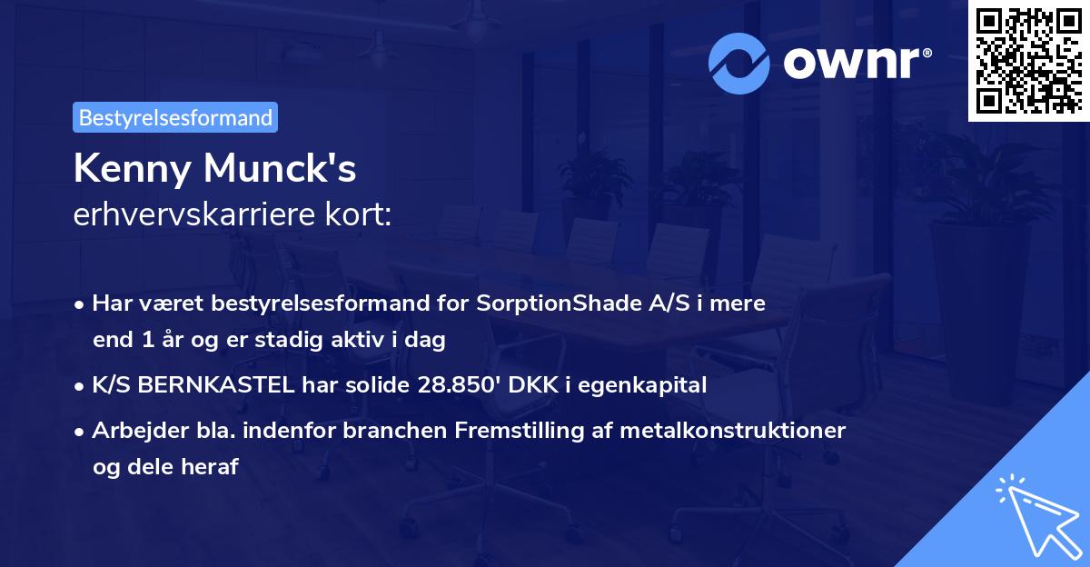 Kenny Munck's erhvervskarriere kort
