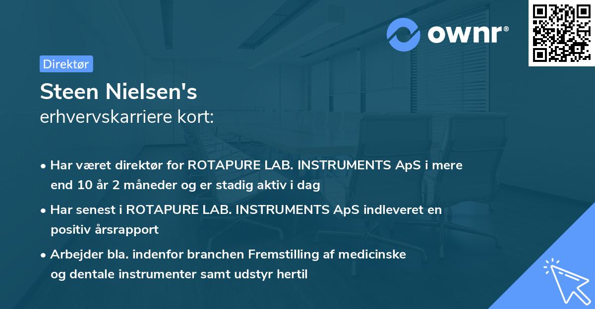 Steen Nielsen's erhvervskarriere kort