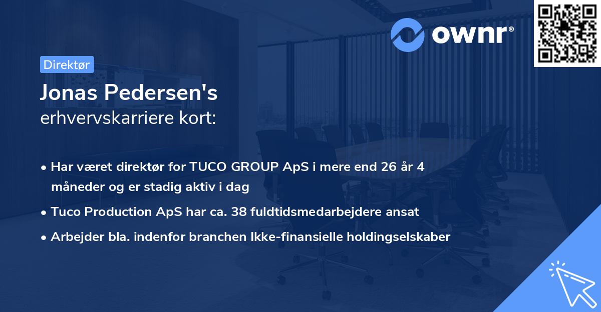 Jonas Pedersen's erhvervskarriere kort