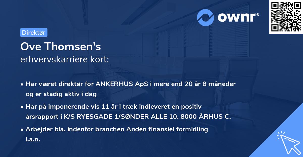 Ove Thomsen's erhvervskarriere kort