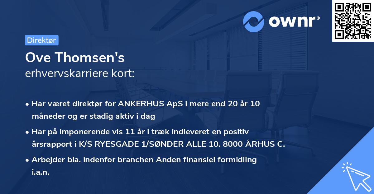 Ove Thomsen's erhvervskarriere kort