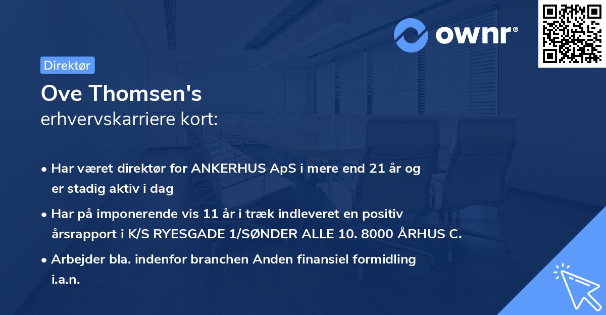 Ove Thomsen's erhvervskarriere kort