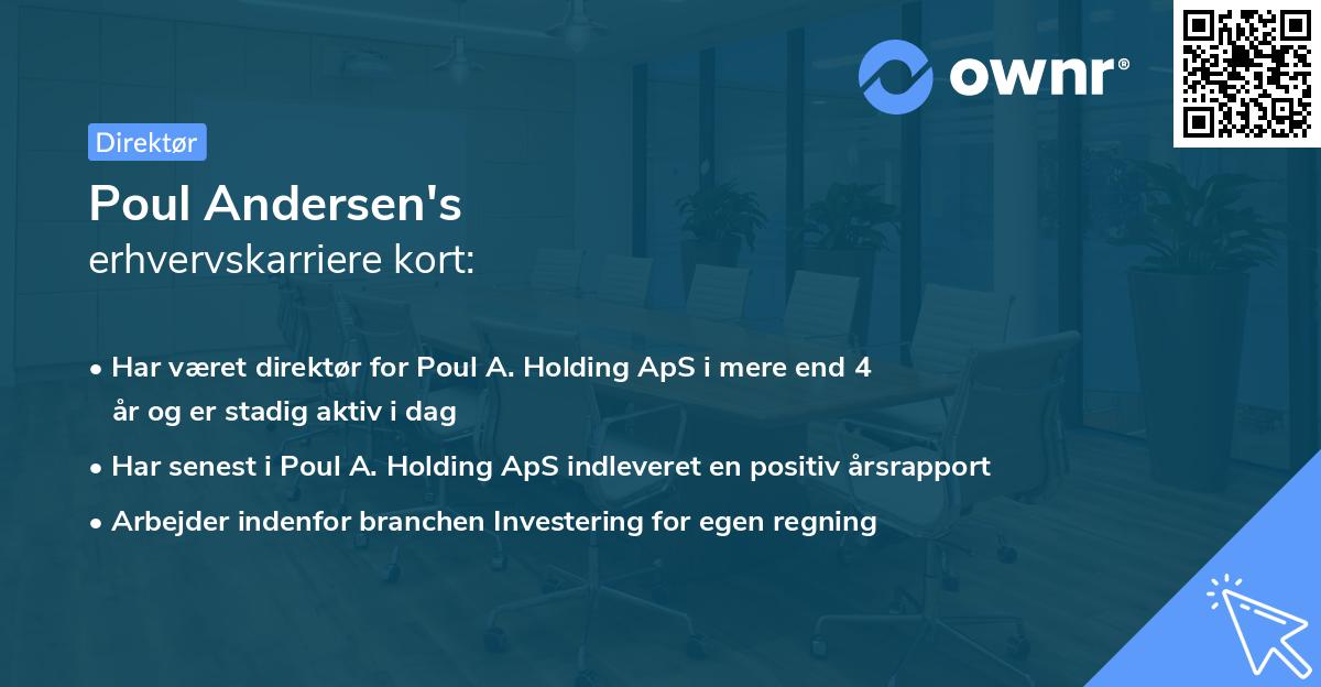 Poul Andersen's erhvervskarriere kort