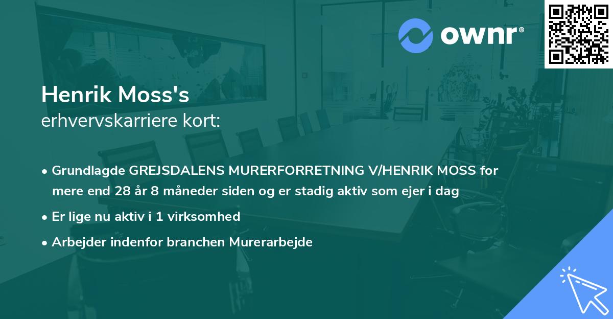 Henrik Moss's erhvervskarriere kort