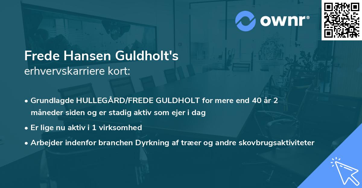 Frede Hansen Guldholt's erhvervskarriere kort