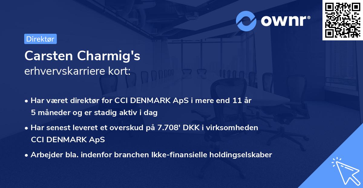 Carsten Charmig's erhvervskarriere kort