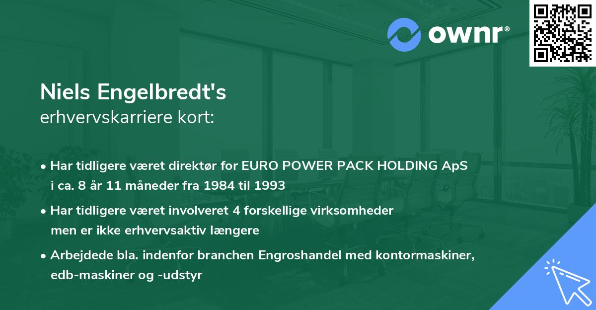 Niels Engelbredt's erhvervskarriere kort