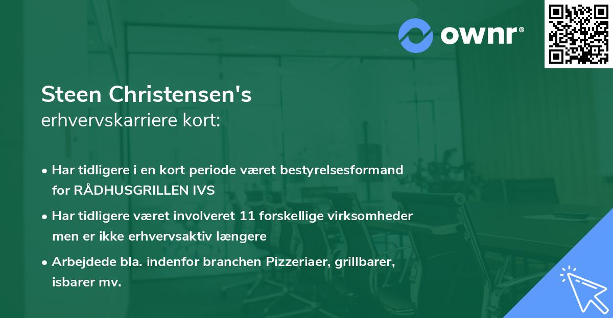 Steen Christensen's erhvervskarriere kort