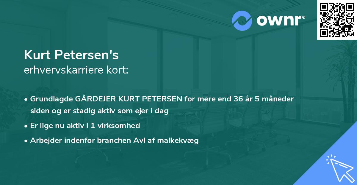 Kurt Petersen's erhvervskarriere kort