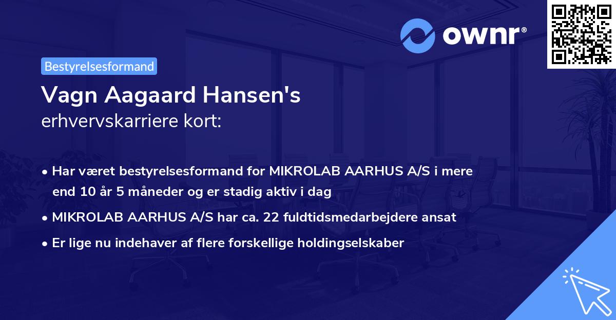 Vagn Aagaard Hansen's erhvervskarriere kort