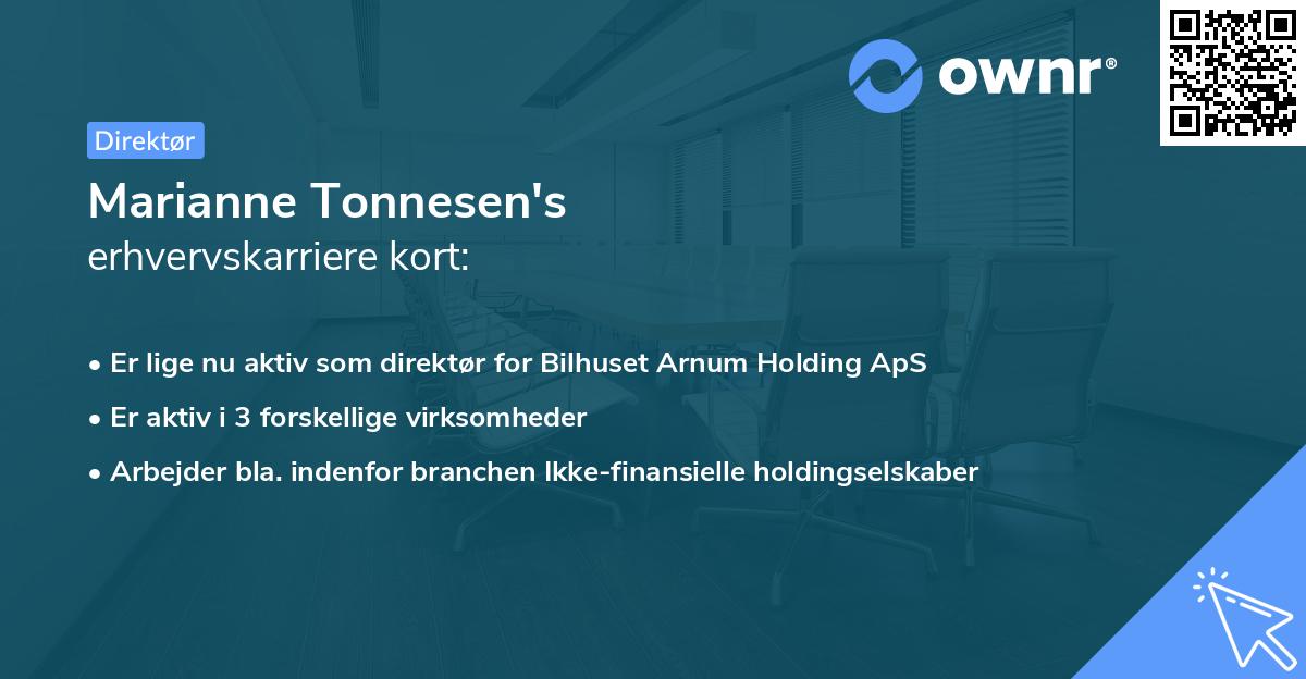 Marianne Tonnesen's erhvervskarriere kort
